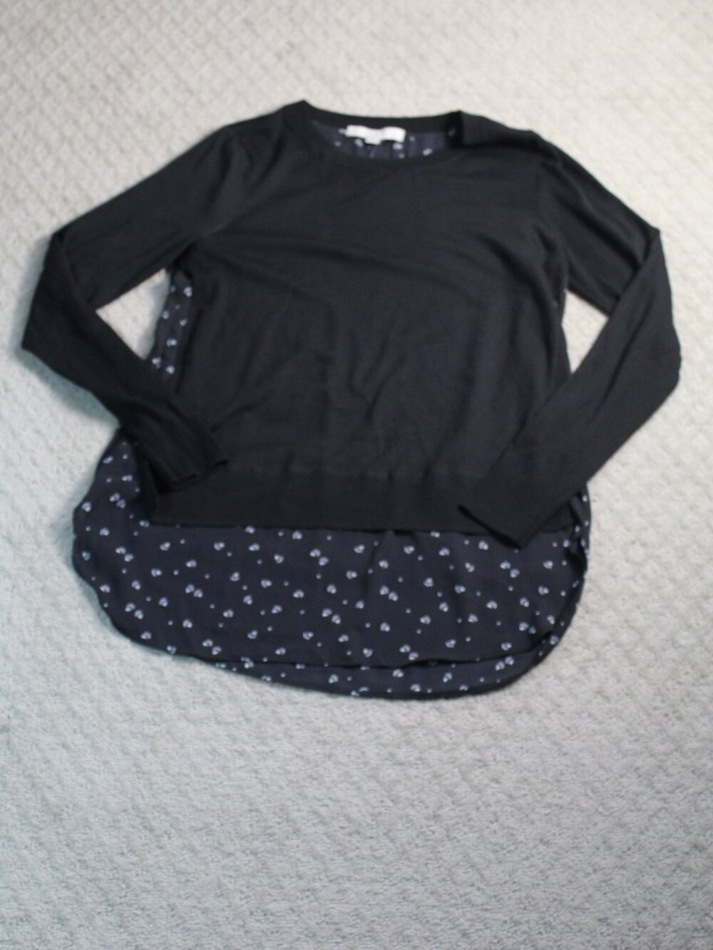 NWT Loft Size S Black Sweater Faux Layered